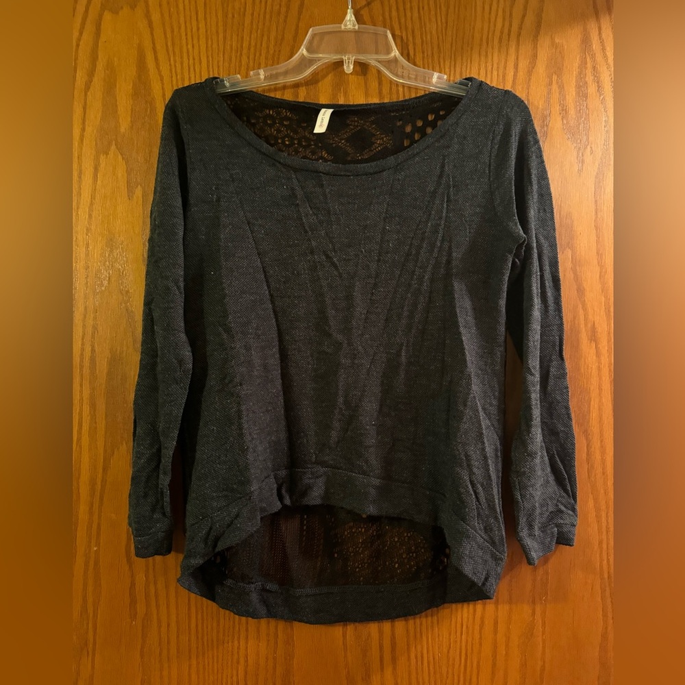 Black lace back sweater